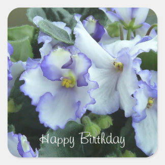 Violeta Africana Feliz Cumpleaños pegatinas