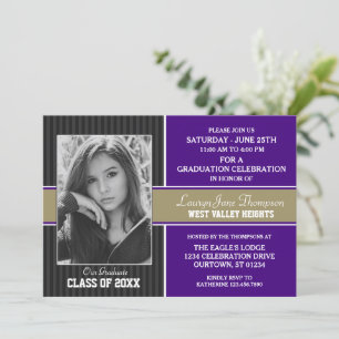 Violeta   Anuncios de graduación de fotos de oro