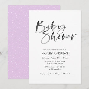 Violeta de invitación a Baby Shower de color de ag