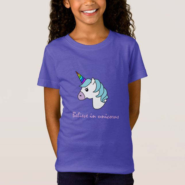 Violeta de la camiseta del arco iris del unicornio (Anverso)