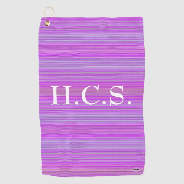 Violeta de toalla de golfer con franjas HAMbyWG (Anverso)