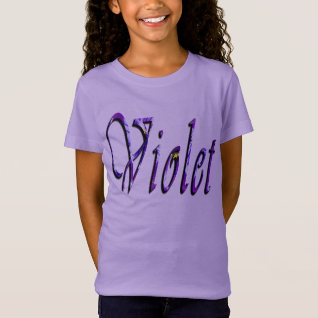Violeta, nombre de Chicas, logotipo, camiseta de l (Anverso)