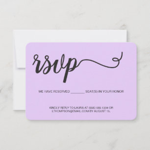 Violeta Púrpura RSVP sin enviar por correo Asiento