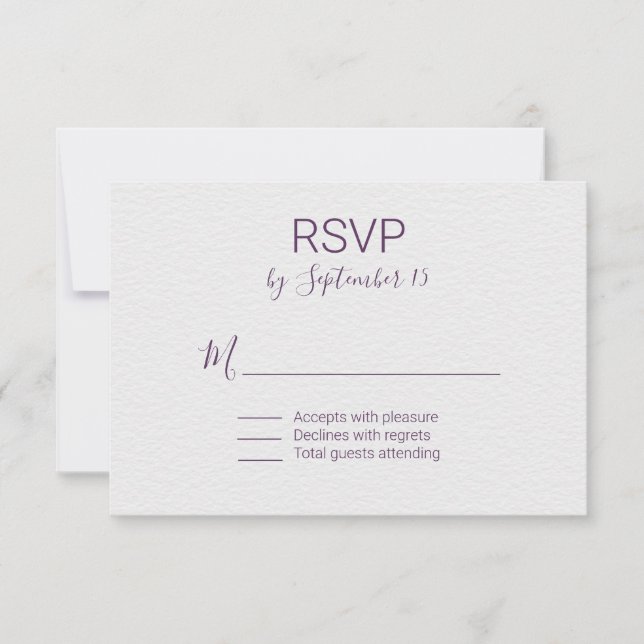 Violeta y Boda Blanca RSVP (Anverso)