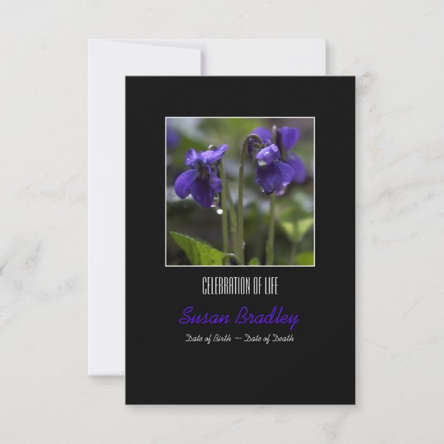 Violetas con gotas Celebración de la Invitación a  (Anverso)
