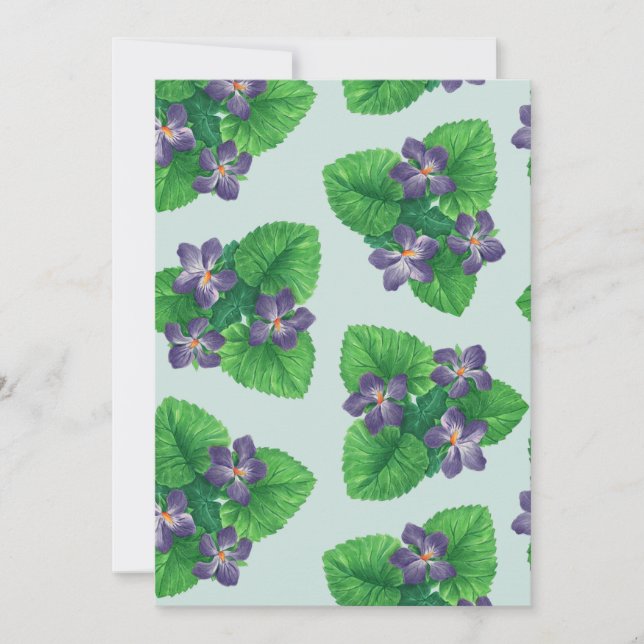 Violetas en azul de vidrio marino (Anverso)