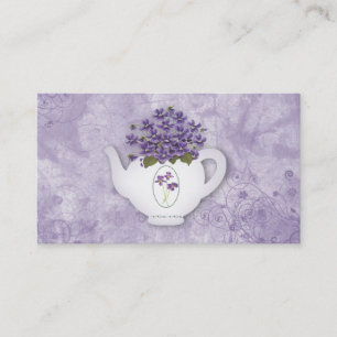 Violetas En La Tarjeta De Negocios De Teapot