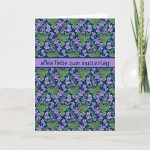 Violets, tarjeta del día de la madre, saludo alemá