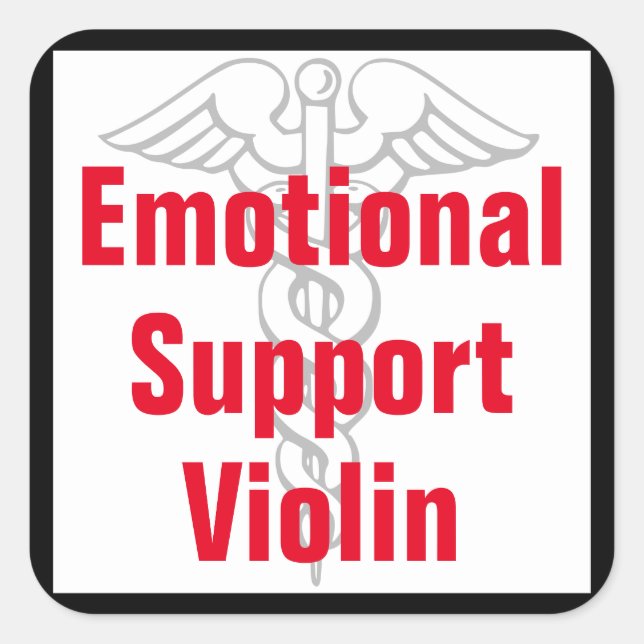 Violín de apoyo emocional - Pegatina divertida (Anverso)