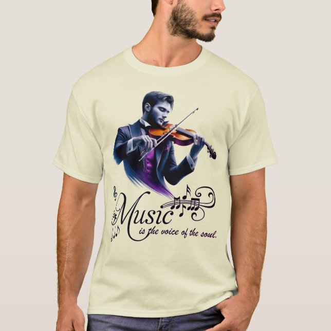 violín de camiseta masculina (Anverso)