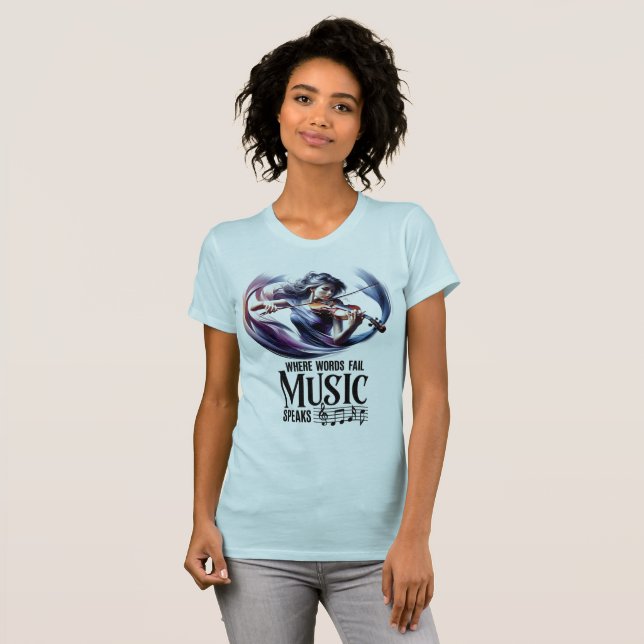 violín de camisetas de mujeres violón (Anverso completo)