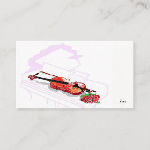 Violín de la tarjeta de visita dentro del piano