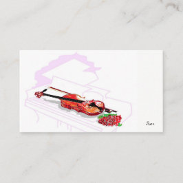Violín de tarjeta de visita en piano