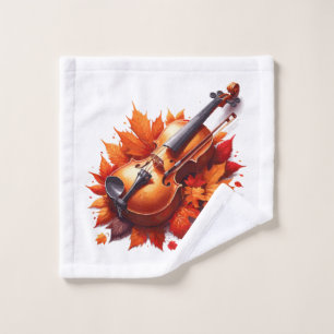 Violín en el lecho de hojas