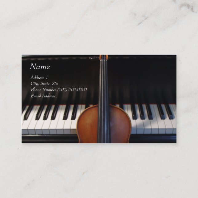 Violín en tarjeta de visita del piano (Anverso)