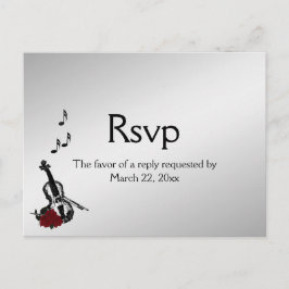 Violin Music RSVP con tarjeta postal Entree Choice