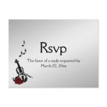 Violin Music RSVP con tarjeta postal Entree Choice