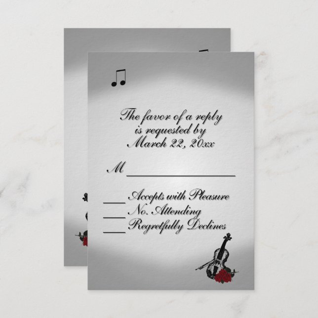 Violin Music Wedding RSVP (Anverso / Reverso)