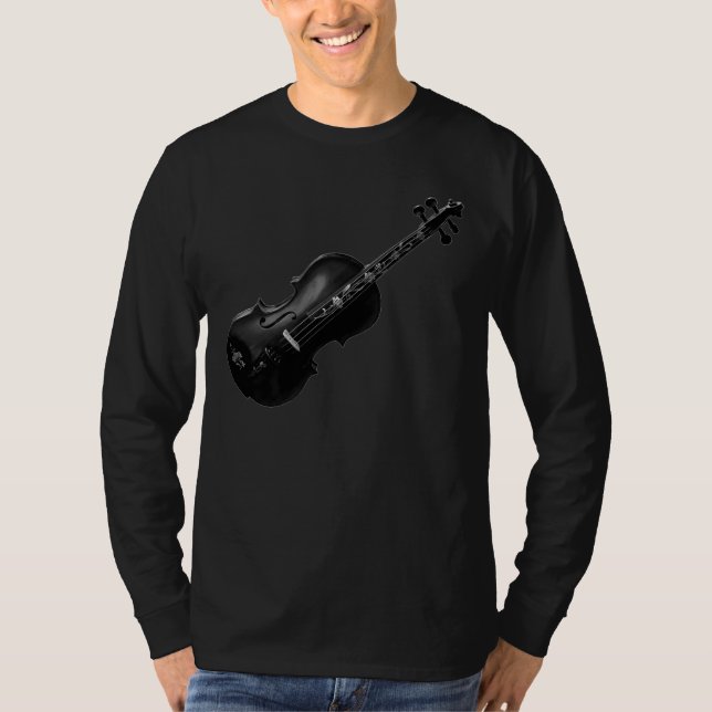VIOLÍN NEGRO EN NEGRO - CAMISETA (Anverso)