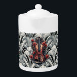 Violín rojo en tetera de porcelana gigantesca de A<br><div class="desc">Violín rojo en tetera de porcelana gigantesca de Art Deco</div>
