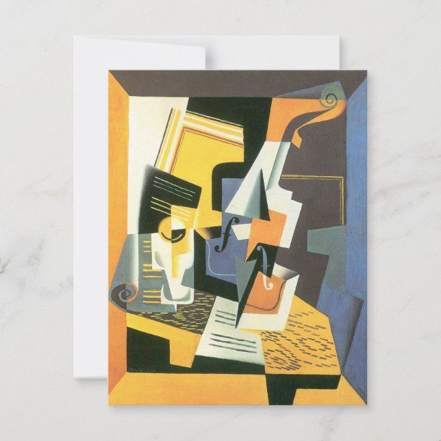 Violín y vidrio de Juan Gris, cubismo vintage (Anverso)