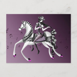 Violinista a Caballo Postal Mauve