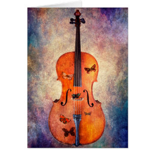 Violoncelo mágico con las mariposas