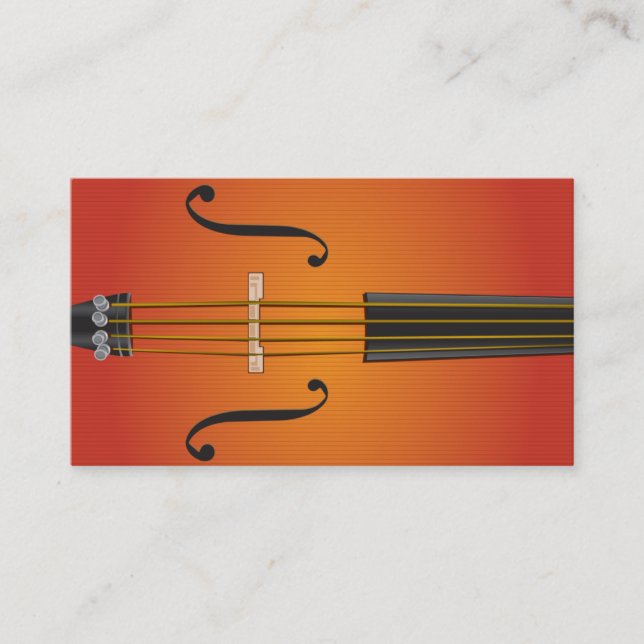 Violoncelo, violín, diseño de la tarjeta de visita (Anverso)