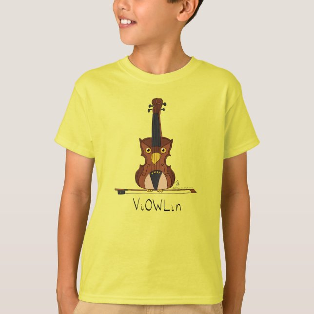 ViOWLin camiseta de niño búho violín (Anverso)