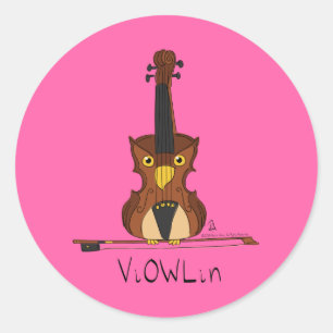 ViOWLin Pegatinas musicales de búho violín