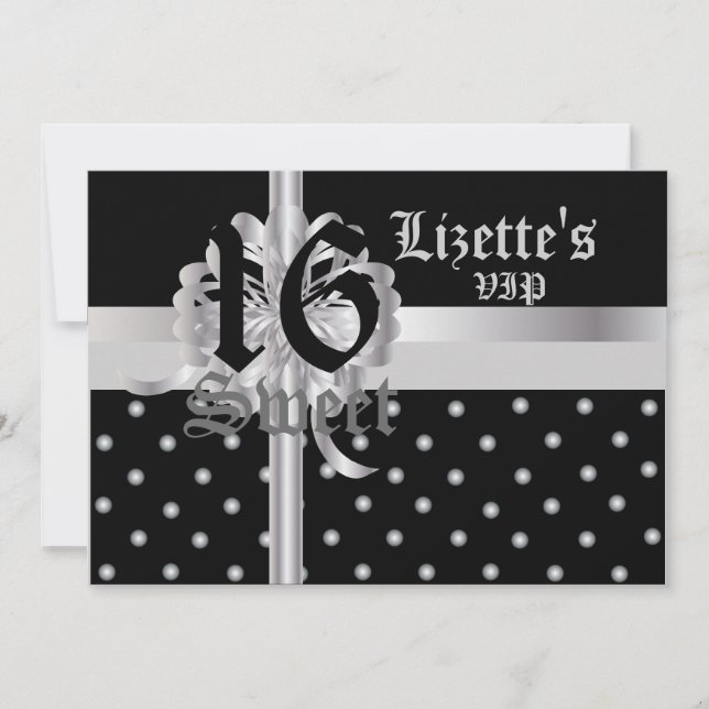 VIP Dulce Dieciséis Invitación Regalo!-Polvo. (Anverso)