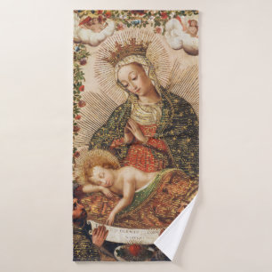 Virgen Adorando al Niño Jesús de la Escuela Cuzque
