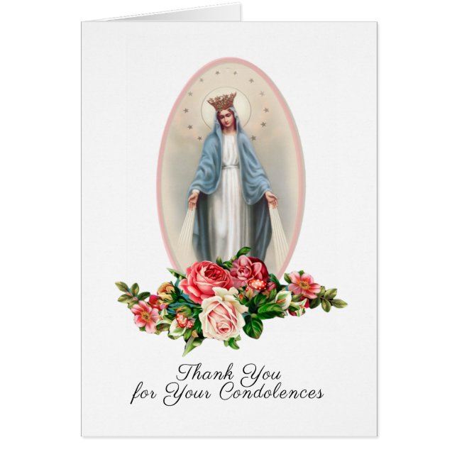 Virgen Católica María Funeral Religioso Gracias (Frente)