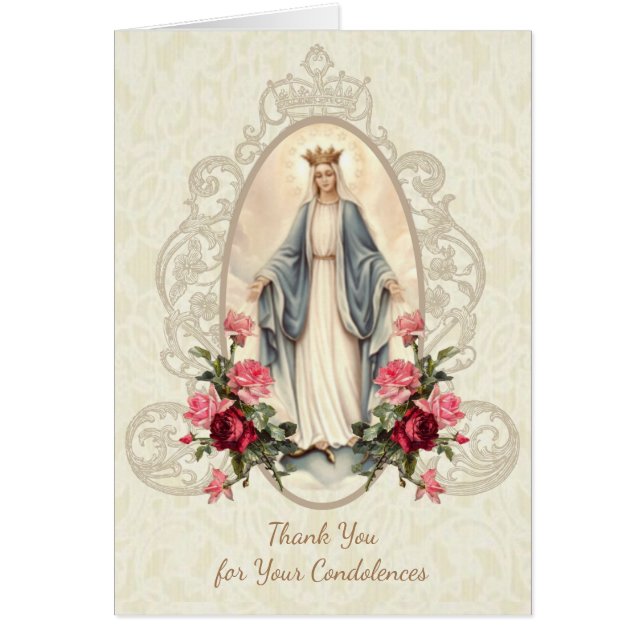 Virgen Católica María Gracias Oración Funeral (Frente)