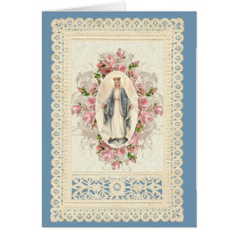 Virgen Católica María Religiosa Floral Lace