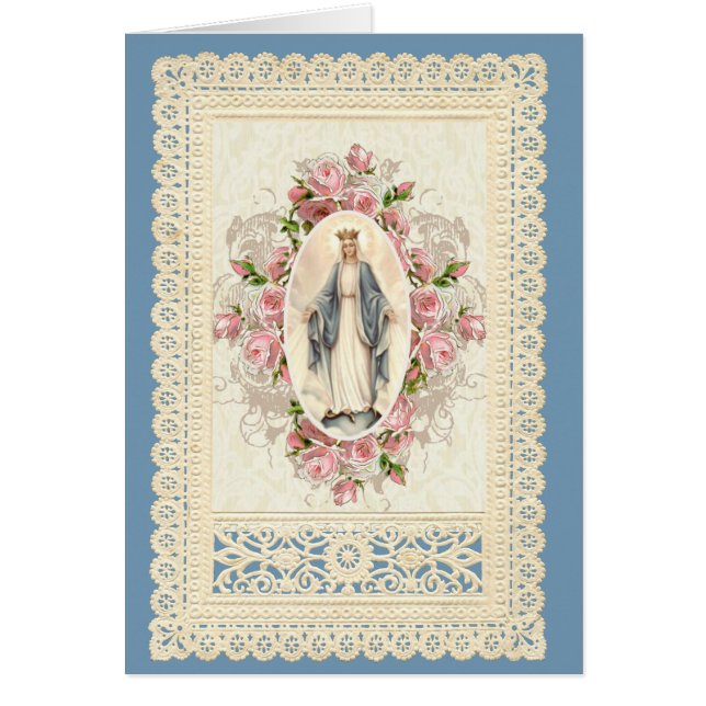 Virgen Católica María Religiosa Floral Lace (Frente)