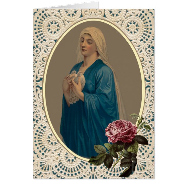 Virgen Católica María Religiosa Rosel Lace (Frente)