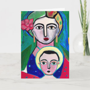 Virgen con Niño Navidad Arte Popular Primitivo