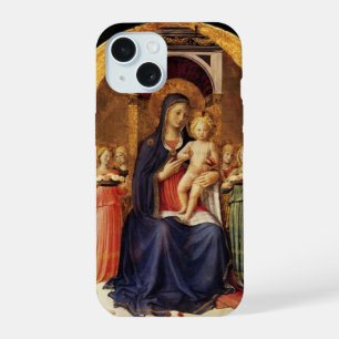 VIRGEN CON NIÑO Y ÁNGELES ,azul negro