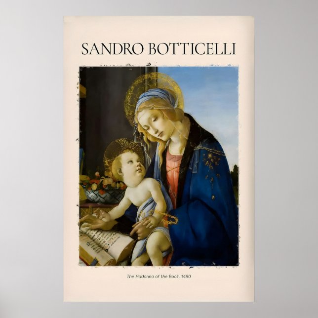Virgen de la Madonna del Libro de Botticelli Arte  (Frente)