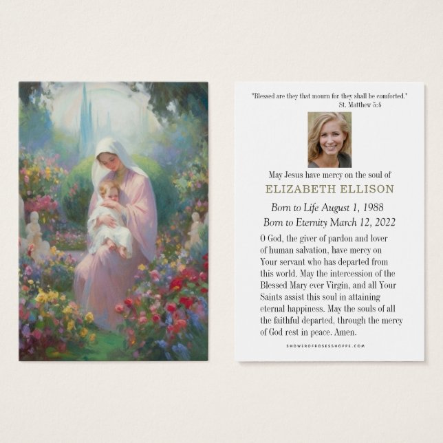 Virgen de María Jesús, Monumento al Funeral Católi (Anverso y reverso)