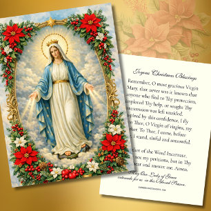 Virgen de María Memorare Poinsettia de Navidad