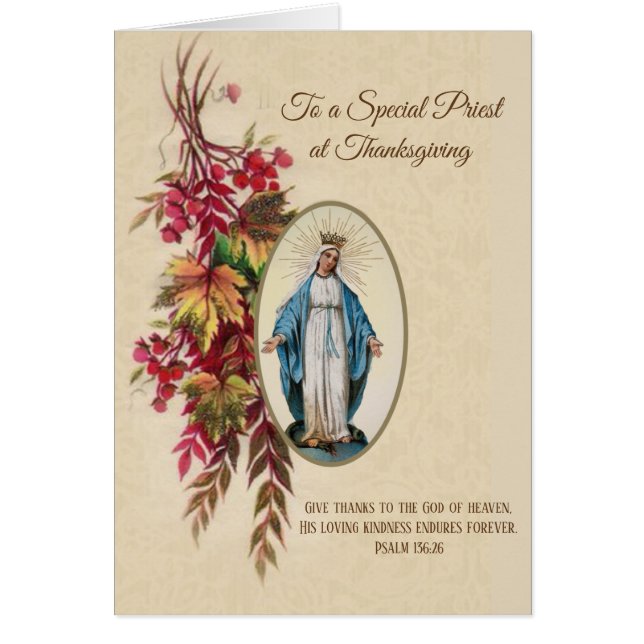 Virgen del Sacerdote de Acción de Gracias María Fl (Frente)