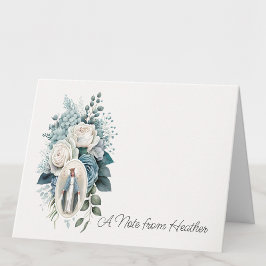 Virgen floral azul y blanca María Religiosa