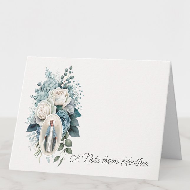 Virgen floral azul y blanca María Religiosa (Subido por el creador)