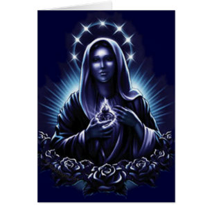 Virgen María bendecido flor púrpura