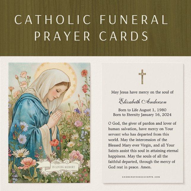 Virgen María Católica Funeral Foto Tarjeta Santa - (Subido por el creador)