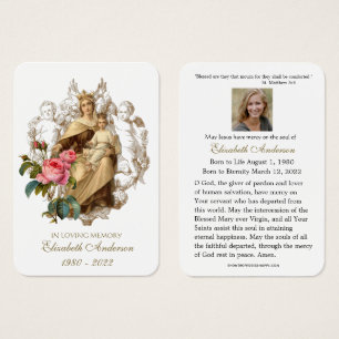 Virgen María Católica Funeral Memorial Tarjeta San