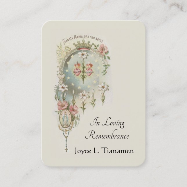 Virgen María Católica Funeral Memorial Tarjeta San (Anverso)