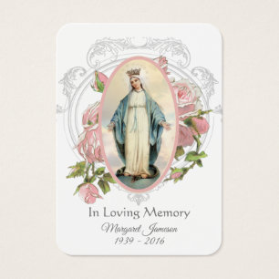 Virgen María Católica Funeral Memorial Tarjeta San